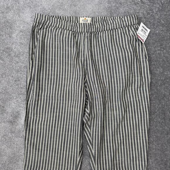 Marine Layer Pants Women Medium Black White Stripe Tencel Pull On Relaxed Casual - Picture 2 of 12